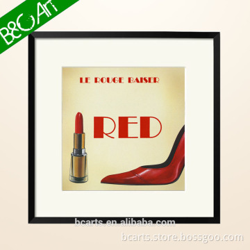 Lady red painting of lipstick & shoes